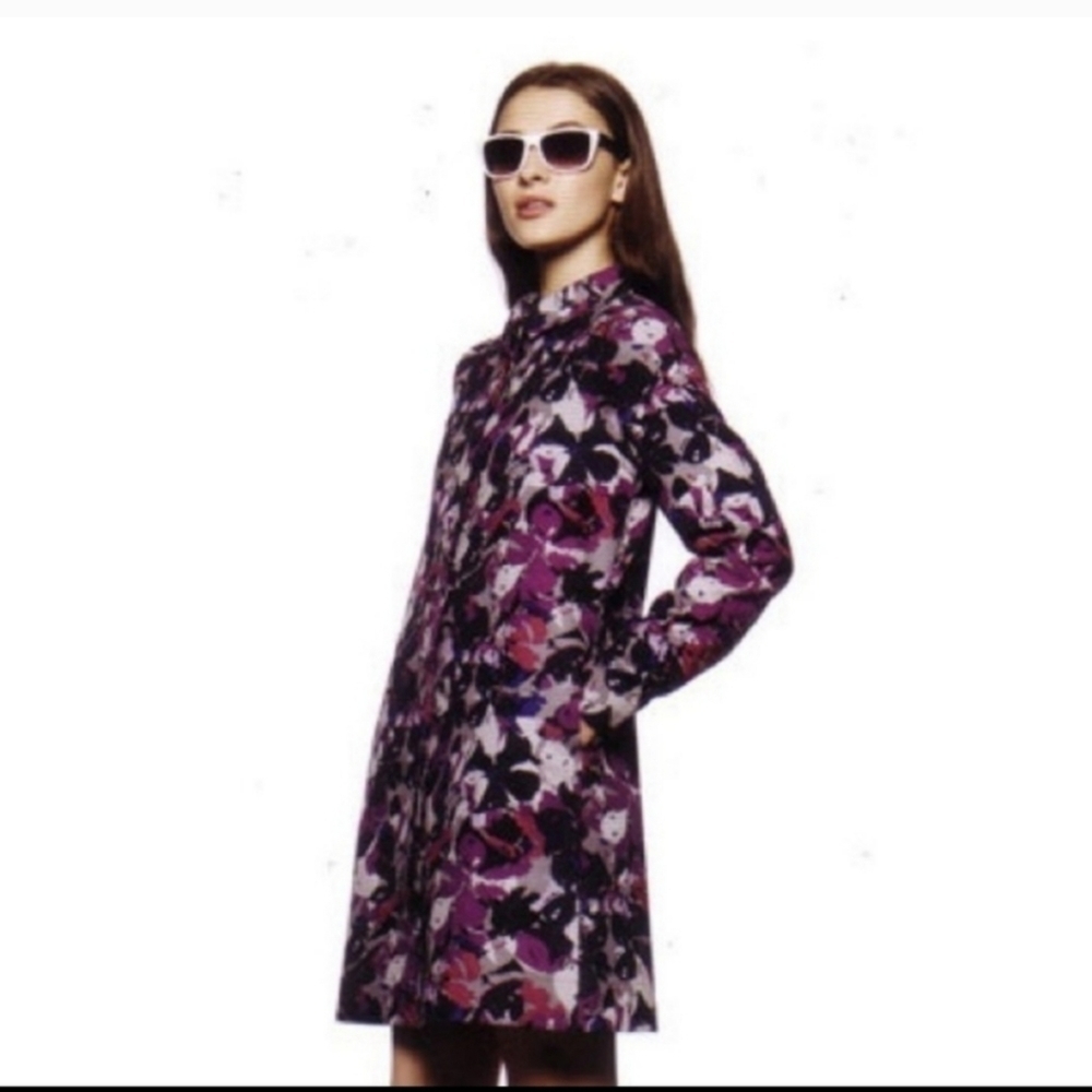 Thakoon Ladies Long Sleeve Floral Print Trench Coat- size XS